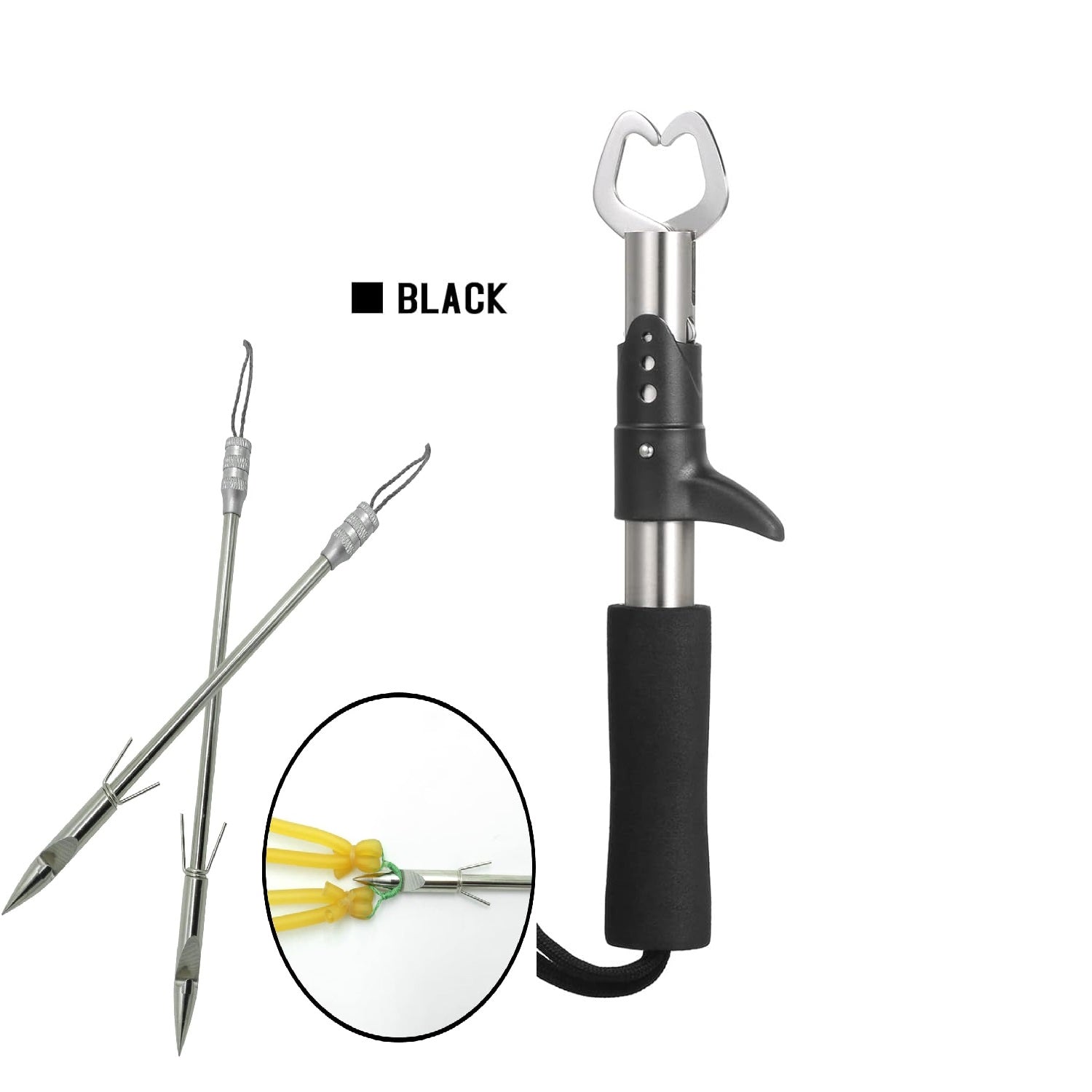  Fish Grip Lip Trigger Lock Gripper Clip Clamp Grabber Fish with 3 Stainles arrow hand Arrowhead  Pliers Grab Fishing Tackle Accessory Tool