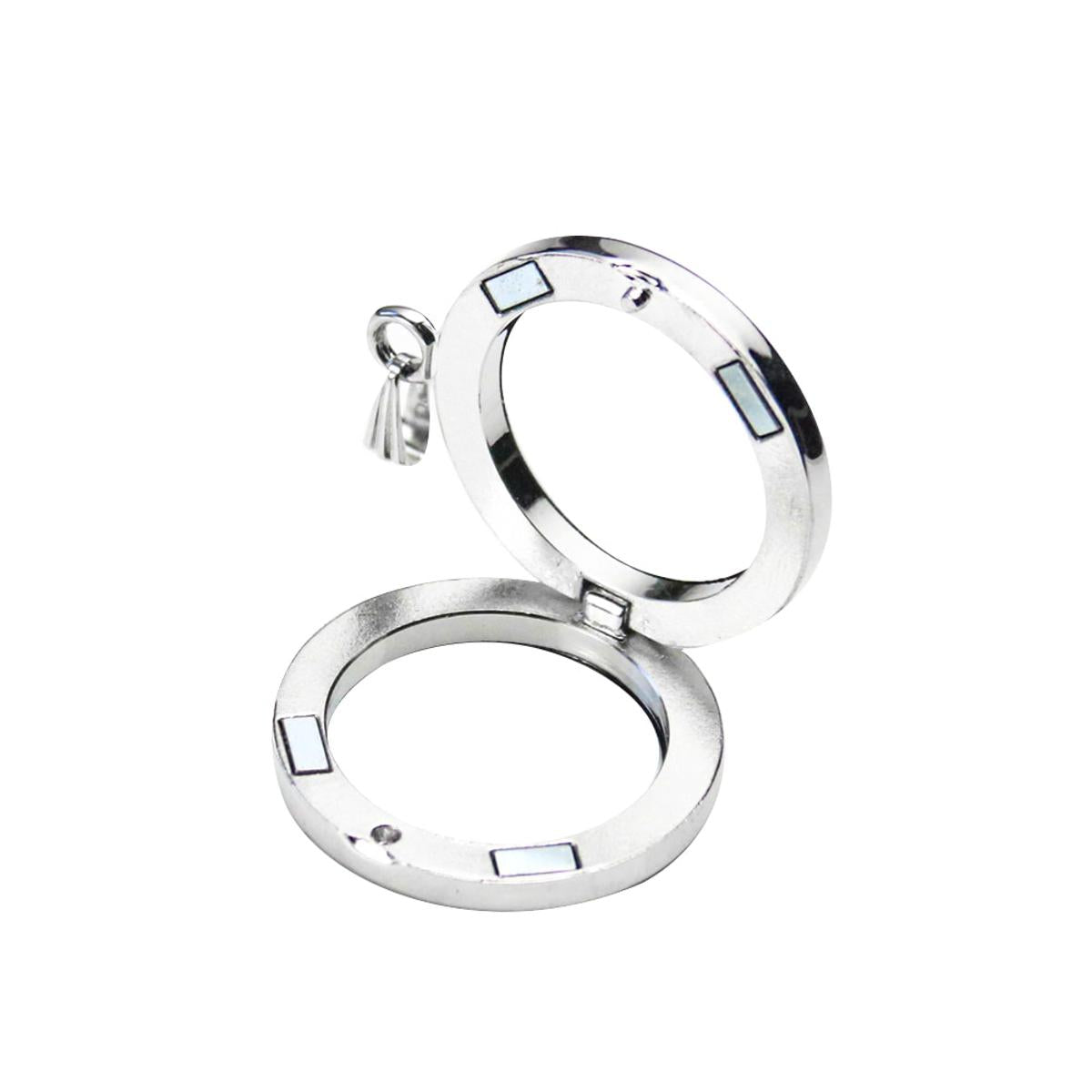 Round Openable Locket Pendant with Chain Necklace Link Chain  Women Jewerly 30*30mm