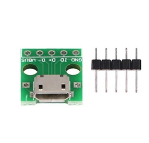 1PCS Micro USB to DIP 2.54mm Adapter Connector Module Board Panel Female 5Pin Pinboard 2.54mm Micro USB PCB Type Parts
