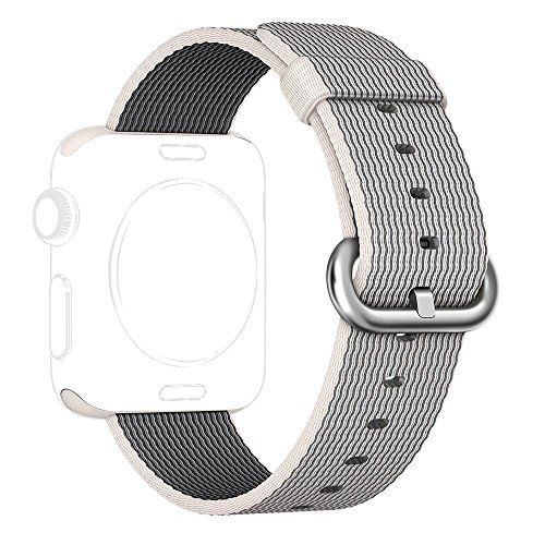 Braided Solo Loop Nylon fabric Strap with Tuck Clasp For i Watch band  42mm 44mm 45mm Elastic Bracelet for i Watch Series 6 SE 5 4 3(Grey)