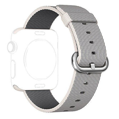 Braided Solo Loop Nylon fabric Strap with Tuck Clasp For i Watch band  42mm 44mm 45mm Elastic Bracelet for i Watch Series 6 SE 5 4 3(Grey)