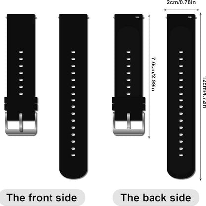 Silicone Watch Straps, Quick Release Sport Watch Replacement Straps, Replacement Watch Strap Set, Black Watch Strap, with Black Stainless Steel Buckle for Men Women 20 mm, A One