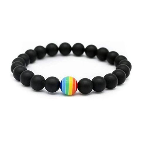 Rainbow Bracelet 7 Colors Fashion 8MM Matte Natural Stone Bead Bracelets & Bangles  for Natural Anti Anxiety Men & Women Jewelry
