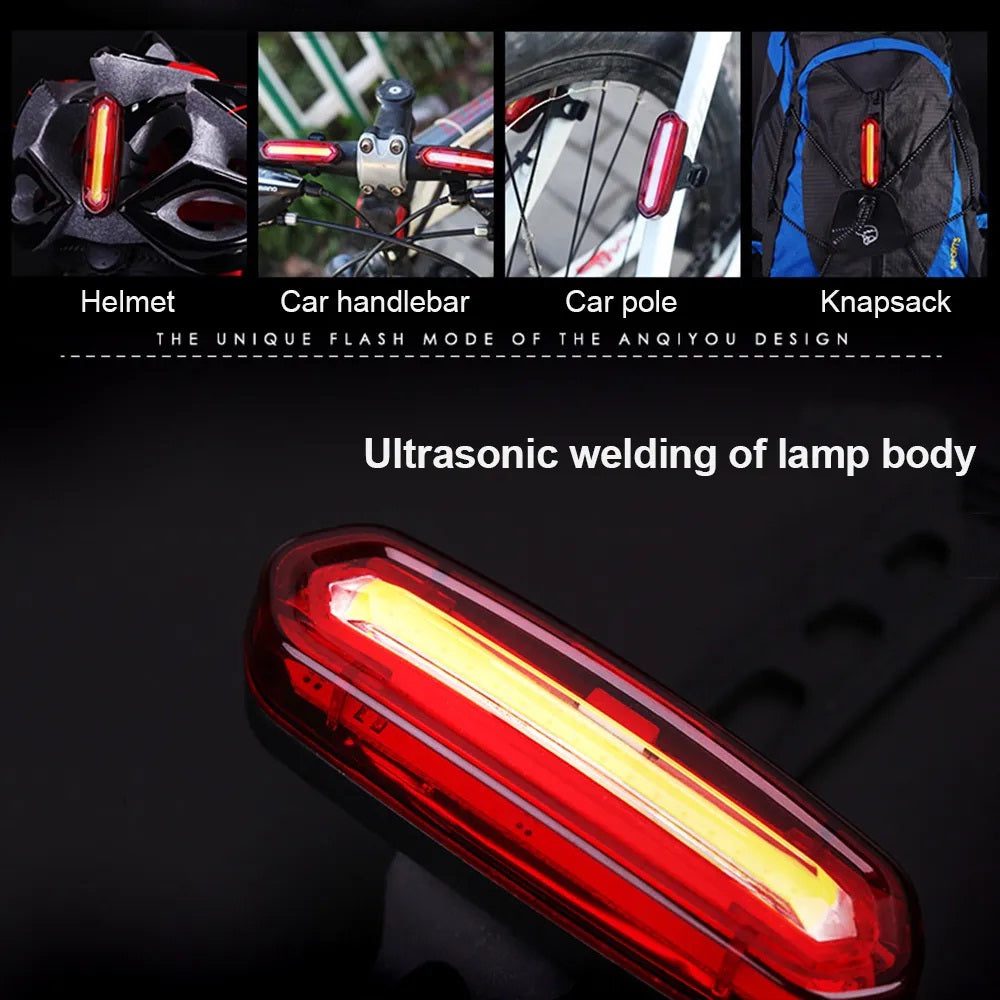100 LM Rechargeable COB LED USB Mountain Bike Tail Light Taillight MTB Safety Warning Bicycle Rear Light Bicycle Lamp
