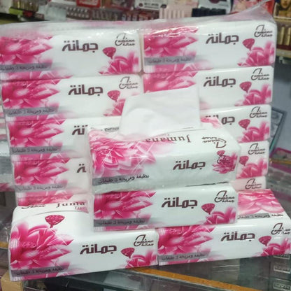 10 Box Jumana Ficial Soft Tissue Paper Fine Premium Quality 3 layers  Made With Fresh Materials