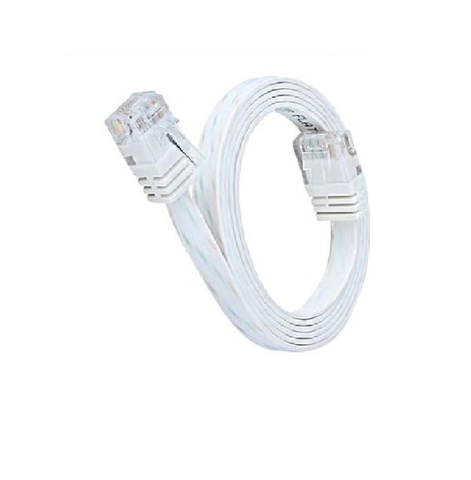White Ultra Flat Cat6 Patch Cable – 1 ft High-Speed Ethernet LAN Lead, RJ45 Network Cord for PC, Router, Modem