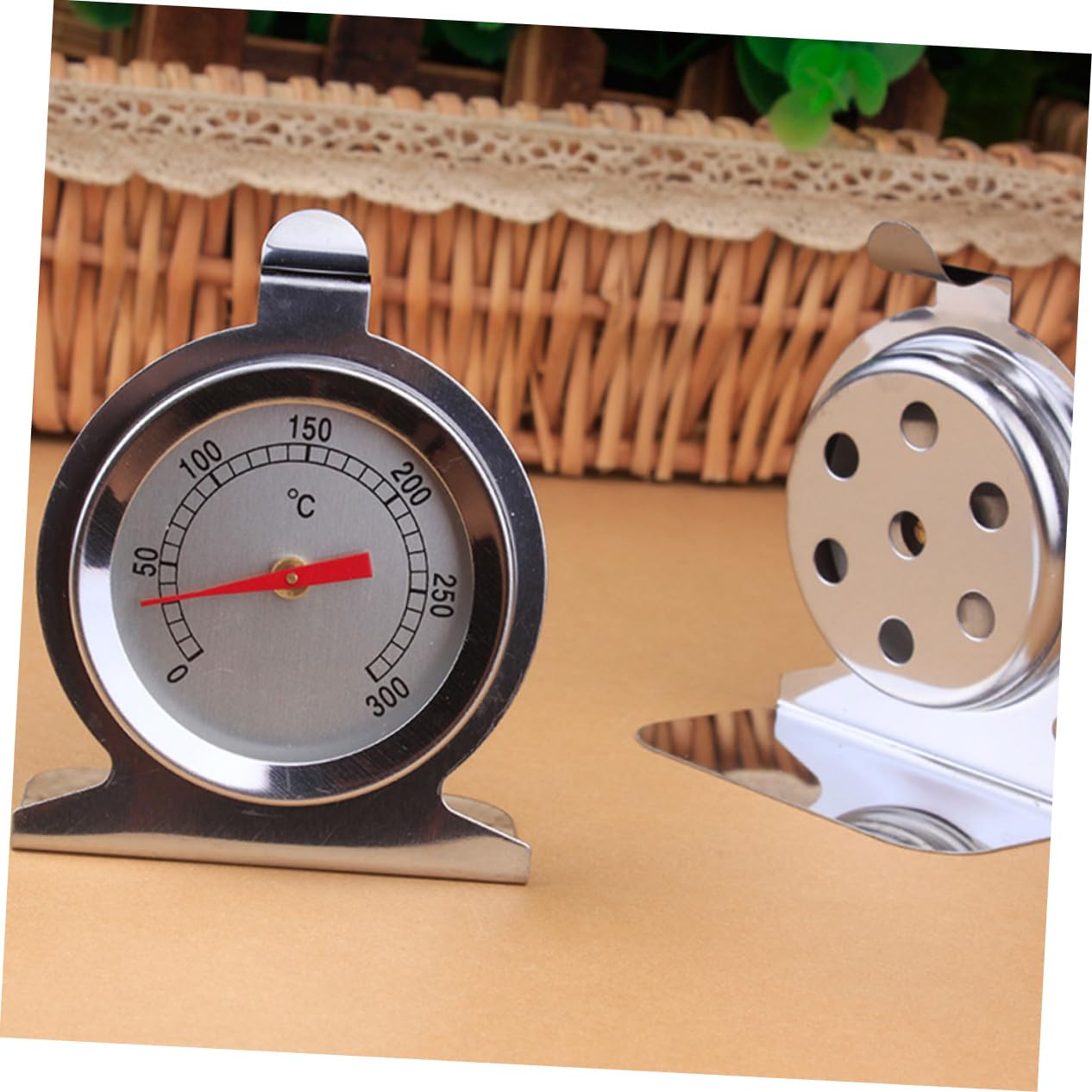 Oven Thermometer Stainless Steel Food Meats Cake Baking Temperature Gauge Glass Dial Cookware Meter Chef Gadget