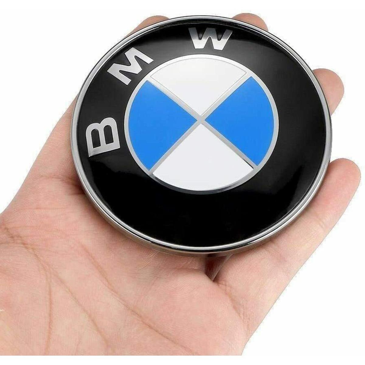82mm White Blue Emblem Badge Bonnet Hood Front Rear Trunk Logo Fits For BMW