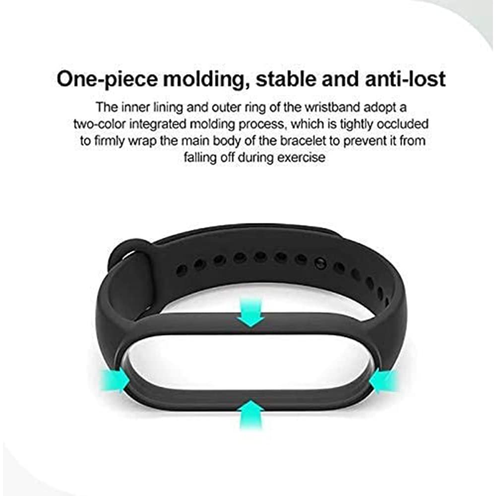 Hi Quality Mi 5 / Mi 6 Silicone Adjustable Band Strap Compatible with Mi Band 5 Strap & Mi Band 6 Strap Smart Band Replacement- Black