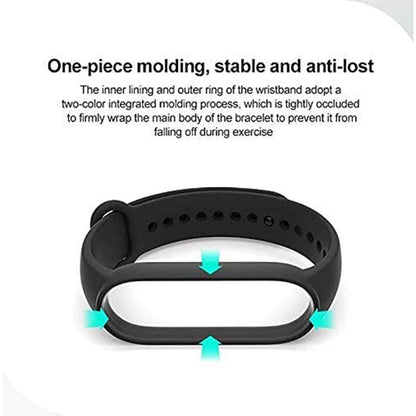 Hi Quality Mi 5 / Mi 6 Silicone Adjustable Band Strap Compatible with Mi Band 5 Strap & Mi Band 6 Strap Smart Band Replacement- Black