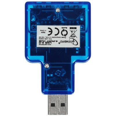 4 Port USB Hub with Data & Charging Power Input Option – Slim Compact Design | High-Speed USB 2.0 Hub for Laptop, PC & Mac