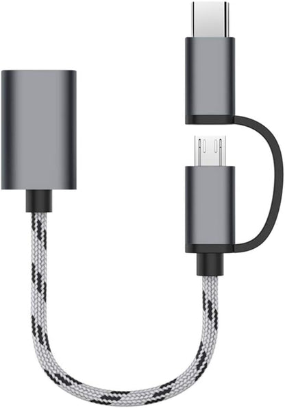 2 in 1 USB 3.0 OTG adapter Type C Micro USB to USB cable grey