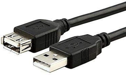 High-Speed 2.5 m USB A Extension Cable – Male to Female, Black