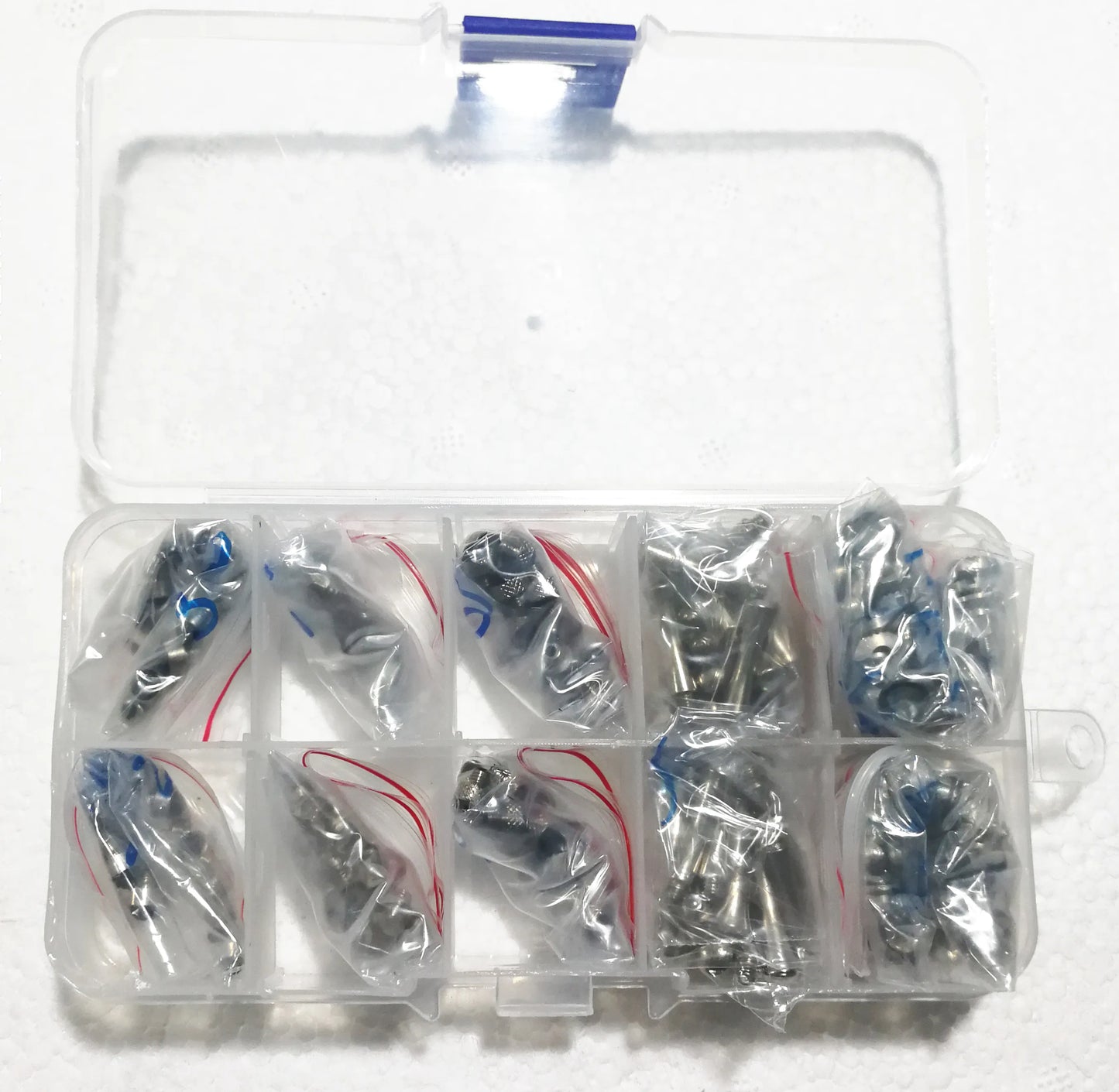 200Pcs Professional Hairdressing Scissor Repair Kit – Screws, Bumpers, Finger Rings & Adjuster Tools with Storage Box
