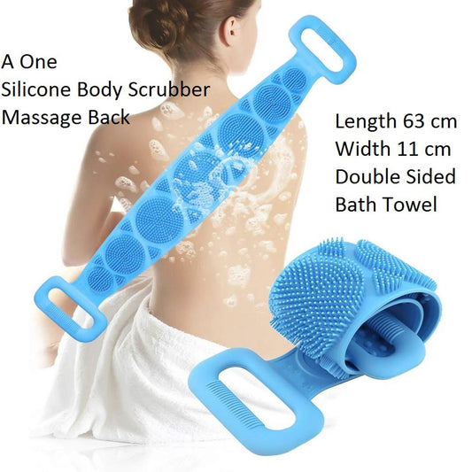 Body Wash Silicone 150g 62 x 11cm Body Scrubber Belt Double Side Shower Belt Silicone Bath Body Brush A One Back Cleaning Exfoliating Body Scrubber Bath Shower Towel Silicone Body Wash Scrubber Belt for Men and Women