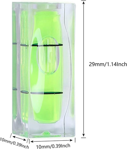 Small Bubble Level 10x10x29mm Mini Square Bubble Spirit Levels Precision Measuring Layout Tools (10x10x29mm, Non-Magnetic) 1 Pcs