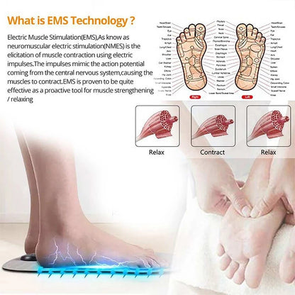 EMS Foot Massager Pad Electric Massage Cushion Foot Physiotherapy Acupuncture Relaxation Electric Muscle Stimulation Mat Trainer