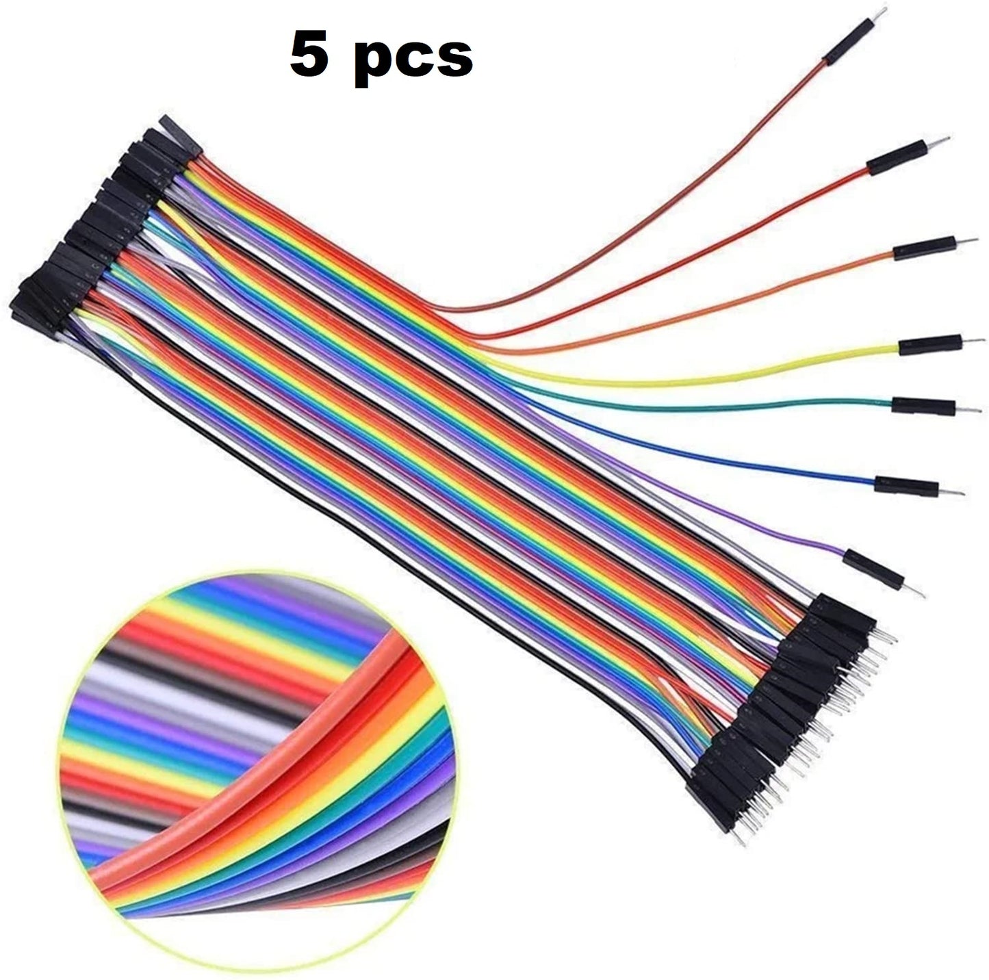 30cm Multicolored Jumper Wires Male to Female Kit – Breadboard Dupont Ribbon Cable Set for Arduino, Raspberry Pi & DIY Electronics Projects