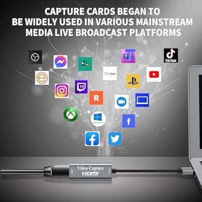 4K HDMI Video Capture Card 1080P 60fps Live Gaming Streaming Teaching Black