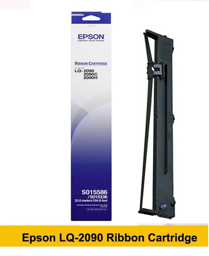 🖨️ Epson Original Black Fabric Ribbon Cartridge – 32 m (104.9 ft) – for LQ-2090 / LQ-2090C / LQ-2090H (S015586 / S015336)