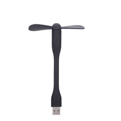 FLEXIBLE MINI PORTABLE USB POWERED 2-BLADE USB FAN (BLACK)