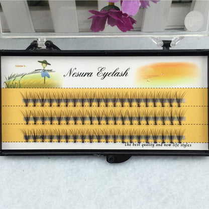 Nesura Eyelash - Tufts of artificial eyelashes - Premium - 12 mm Natural Makeup Individual Eyelash Extension Cosmetic False Eyelashes 60 cluster