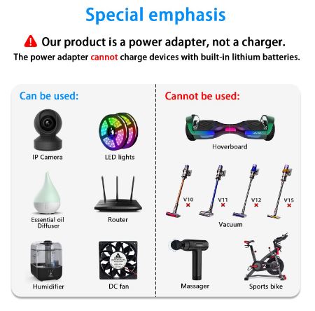 **⚡ 24V 1A Power Supply Adapter  DC Output • 5.5mm × 2.1mm Plug • Universal Switching Adapter**