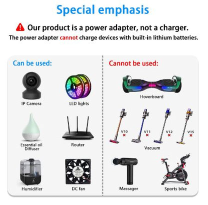 **⚡ 24V 1A Power Supply Adapter  DC Output • 5.5mm × 2.1mm Plug • Universal Switching Adapter**