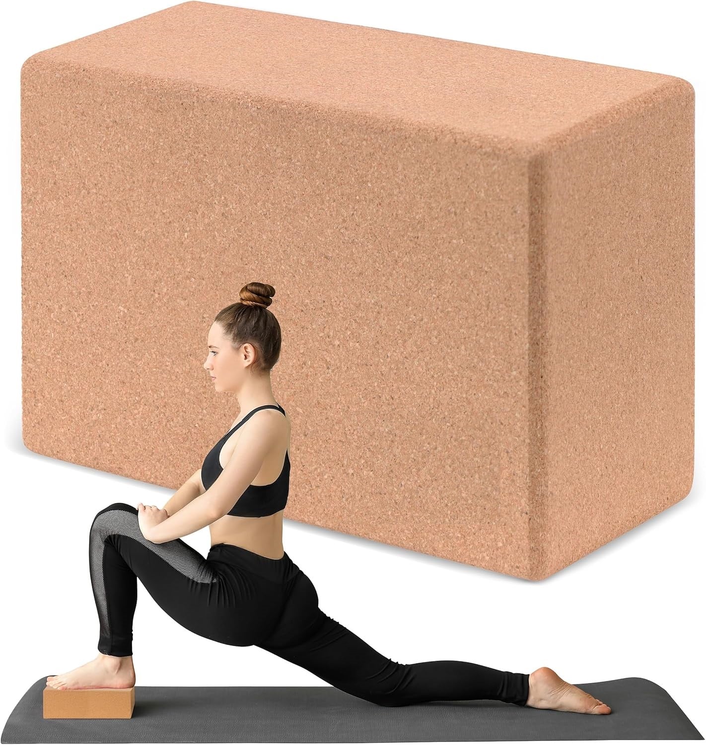 🧘 Cork Wood Yoga Block – Premium Yoga Support Brick for Balance & Flexibility