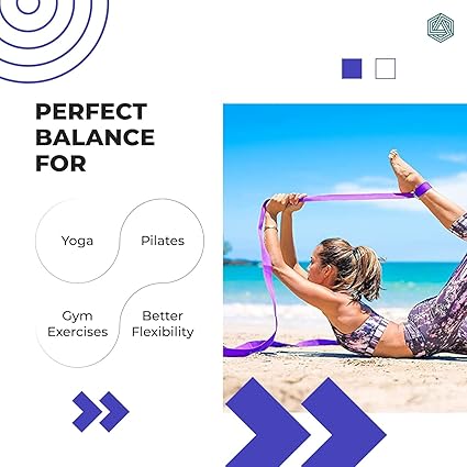 1pack Yoga Belt for Women and Men - 182 cm x 4cm Yoga Strap for Stretching with Extra Safe Adjustable D-Ring Buckle