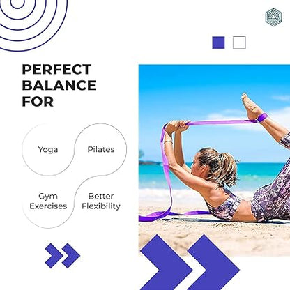 1pack Yoga Belt for Women and Men - 182 cm x 4cm Yoga Strap for Stretching with Extra Safe Adjustable D-Ring Buckle