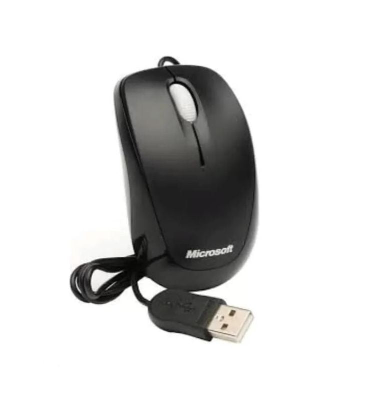 Basic Optical Mouse – Black Wired USB Ergonomic Design, Comfortable Right/Left Hand Use for PC, Laptop & Desktop