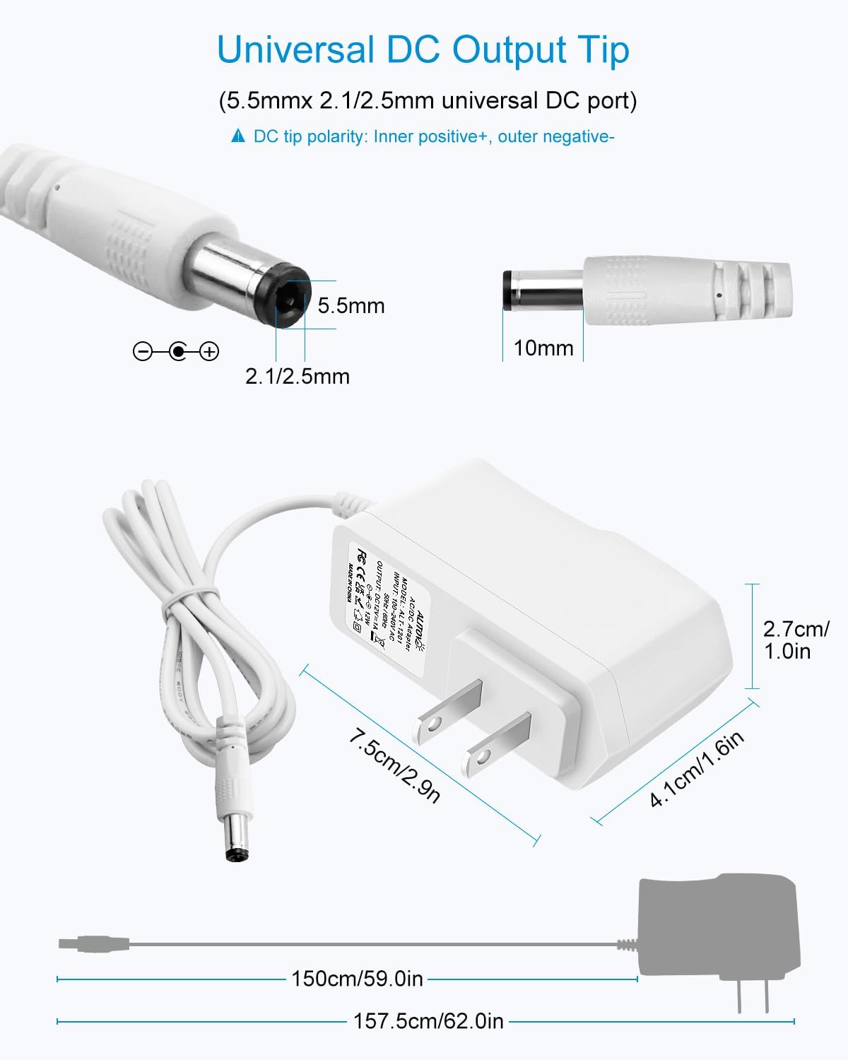 12V 1AMP DC Power Adapter Powers Supply(AC Input 100-240V Dc Output 12 Volt 1 Amps)CCTV Camera,SMPS for LCD Monitor,Router Modem,LED Strip Light,Set Top Box,Router,TV Power Adaptor,