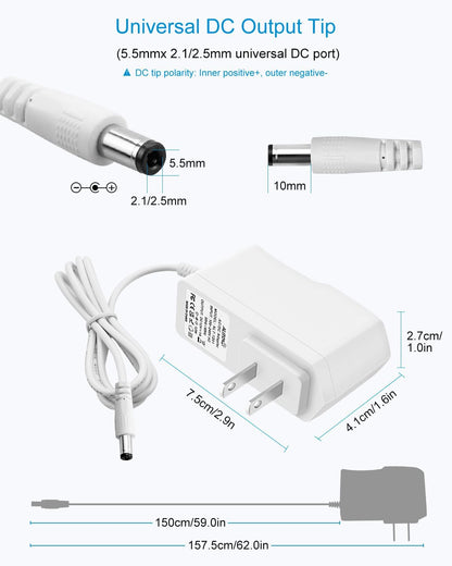 12V 1AMP DC Power Adapter Powers Supply(AC Input 100-240V Dc Output 12 Volt 1 Amps)CCTV Camera,SMPS for LCD Monitor,Router Modem,LED Strip Light,Set Top Box,Router,TV Power Adaptor,