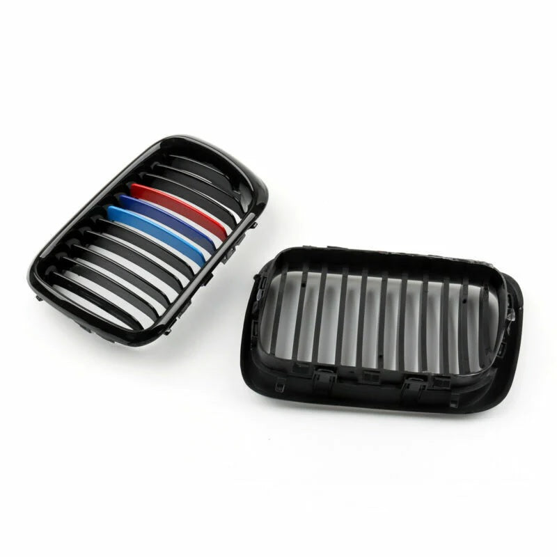 Pair E36 Grille Old Style Mate Black BMW Matte Black Front Grill Grilles Compatible with E36