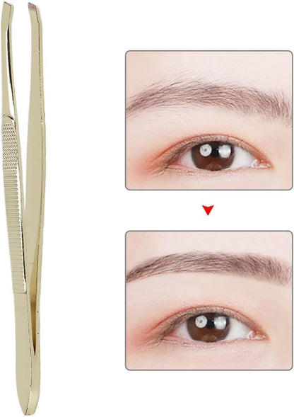 Slant Tweezers - Precision Stainless Steel Slant Tip Tweezers Hair Plucker for Hair and Eyebrows Personal Care