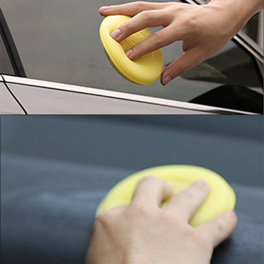 Round Shaped 4 inch Dia Sponge Wax Applicator Pads Yellow