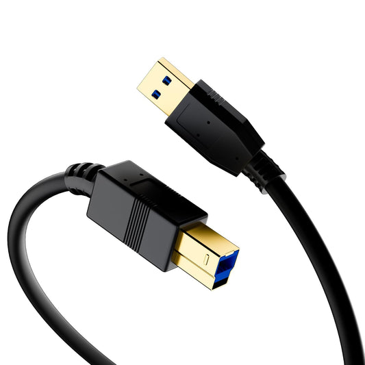 1.5 Meter USB 3.0 Type-A to USB B Cable – High Speed Printer & External Hard Drive Cable with Gold-Plated Connectors