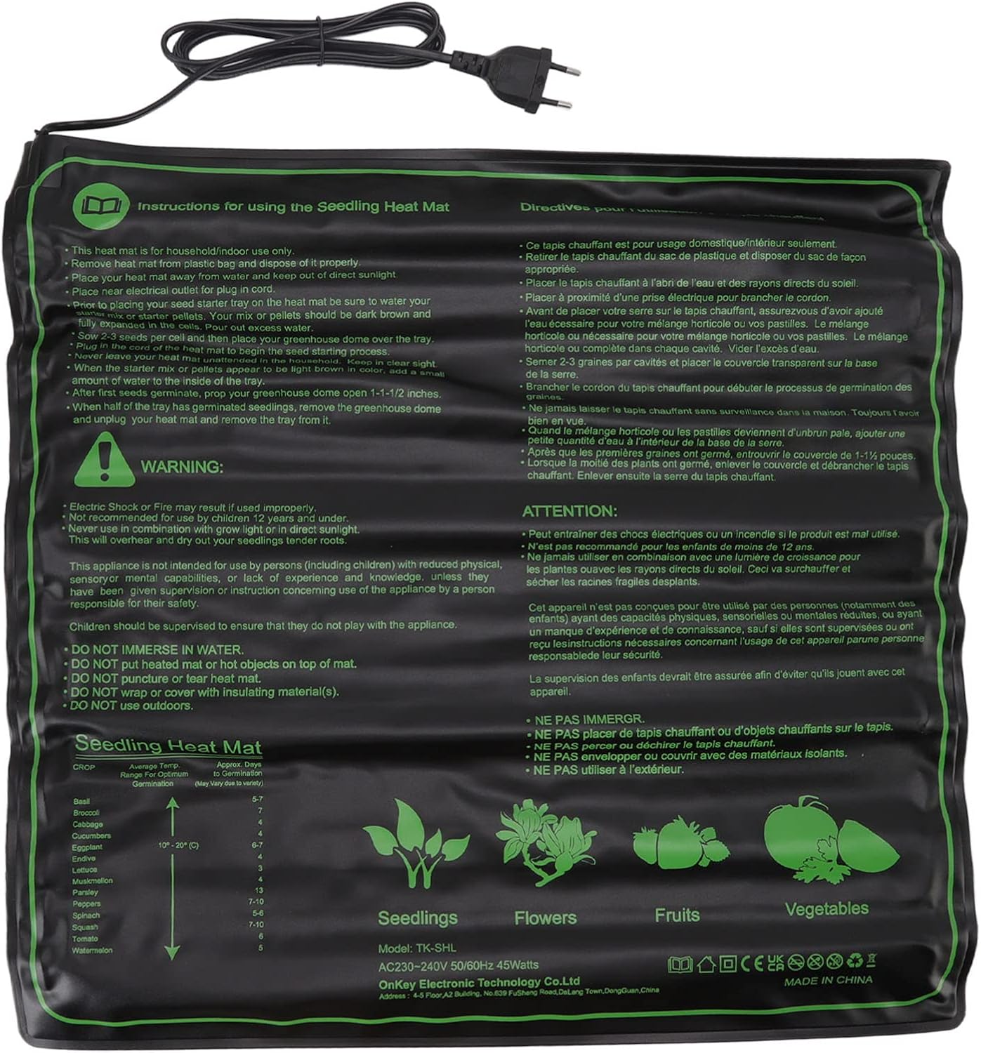 Hyindoor Seedling Heat Mat Heated Propagator Durable Waterproof Seedling Heating Pad for Winter Hydroponic Indoor Seedling Germination (20"x 20" Heat Mat)