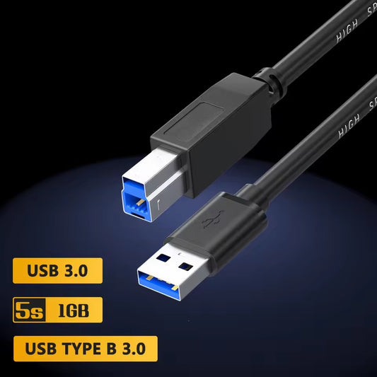 USB 3.0 Printer Cable – SuperSpeed 5 Gbps USB-A to B Male Cord Compatible with HP, Canon, Epson Printers, Scanners, Docking Stations, External Hard Drives & More