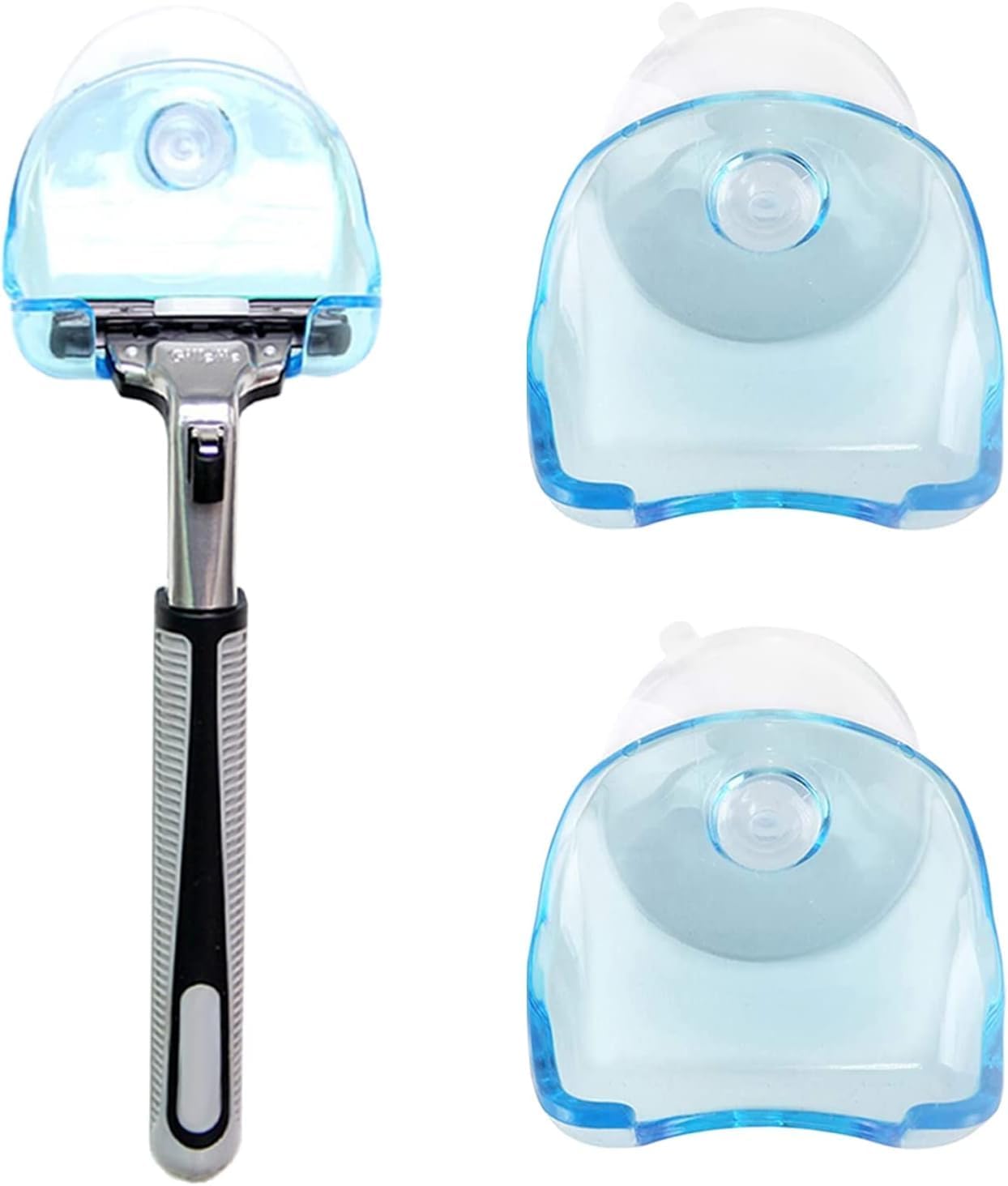 1PCS Plastic Razor Holder for Shower Wall - Suction Cup Razor Holder Razor Hooks for Bathroom Shaver Holder