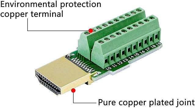 HDMI Solderless Adapter – Gold-Plated HDMI Extension Connector | Breakout Board for HD Signals, No Welding Required