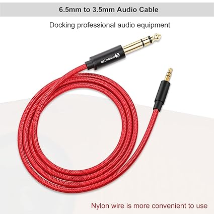 ANNNWZZD 1/8 to 1/4 Stereo Cable, 3.5mm to 1/4 Cable Male to Male Stereo Jack Cables for Guitar, iPod, Laptop, Home Theater Devices, Speaker and Amplifiers 10ft/3m