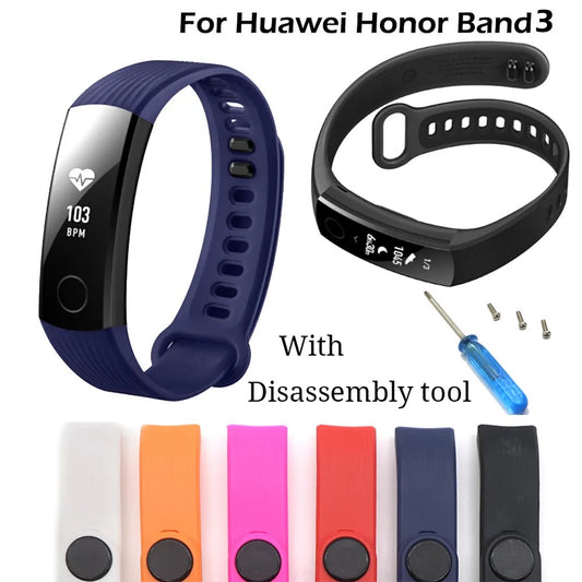 Silicone Sports Waterproof Wrist Strap for Huawei Honor Band 3