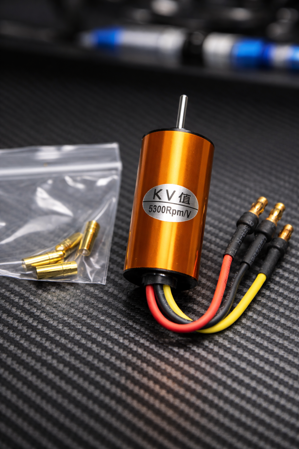 B2040 5300KV Brushless Inrunner Motor – High Speed RC Motor for Cars, Boats &amp; Racing Projects (Gold)