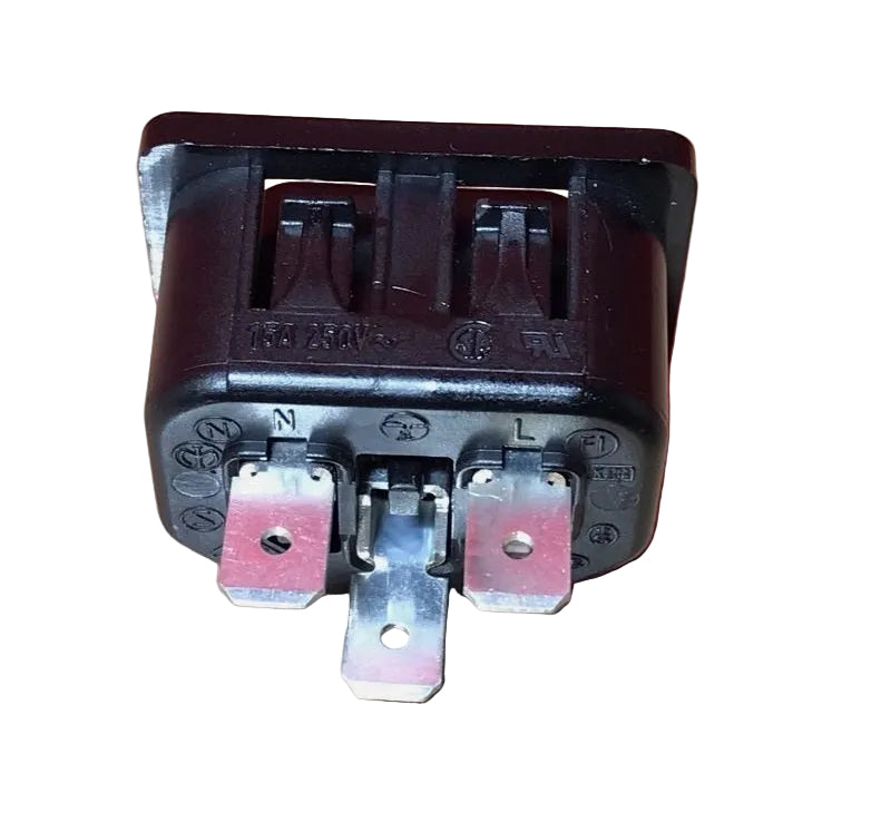 AC 250V 10A 3-Pin Panel Mount Power Inlet Socket Female Receptacle – Side view – Available in Pakistan