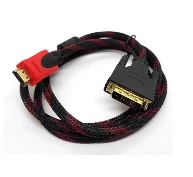 Branded HDMI to DVI Cable 2M (24+1 Pin) – Full HD 1080p Gold Plated Connector | Premium Quality Video Converter Cable