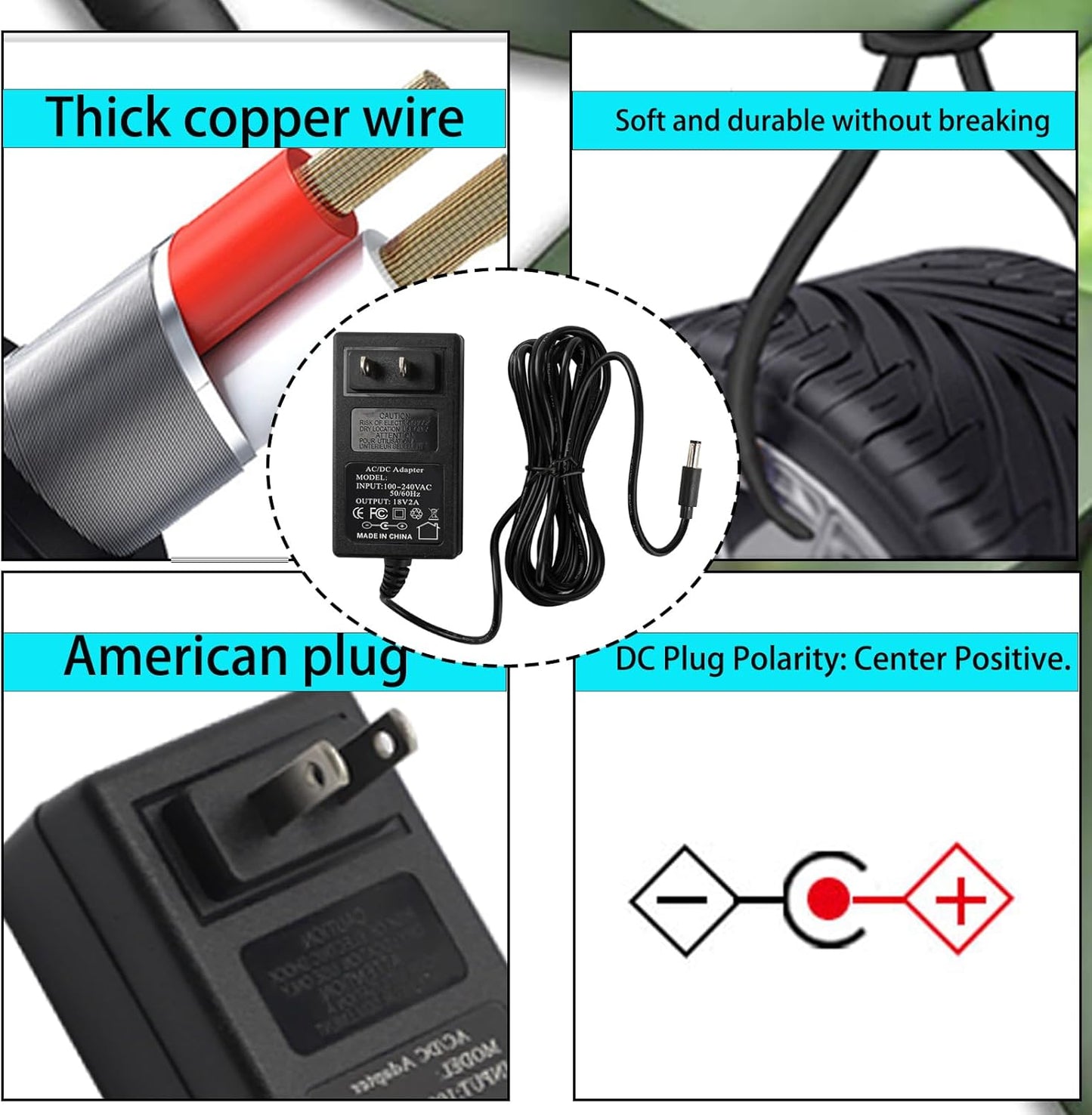 18V 2A Universal Power Supply Adapter – AC/DC 100-240V Converter, 5.5mm Jack Charger for CCTV, Router, LED Lights & Electronic Devices
