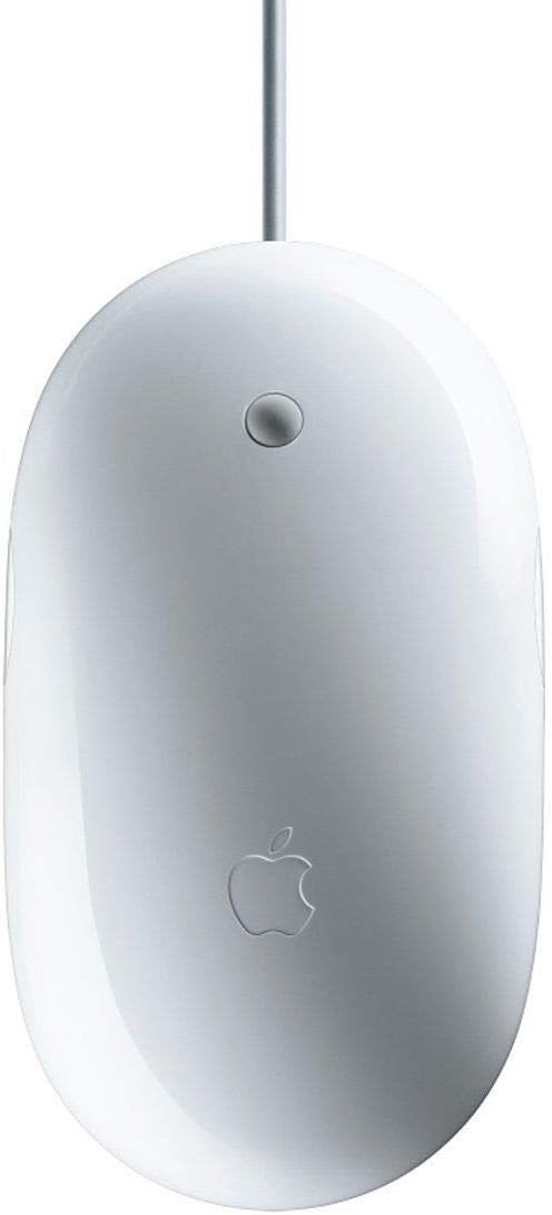 Apple Mighty Mouse A1152 USB Wired 20 cm Optical Mouse – 360° Scroll Ball, Multi-Button Touch Design for Mac & Windows (White)