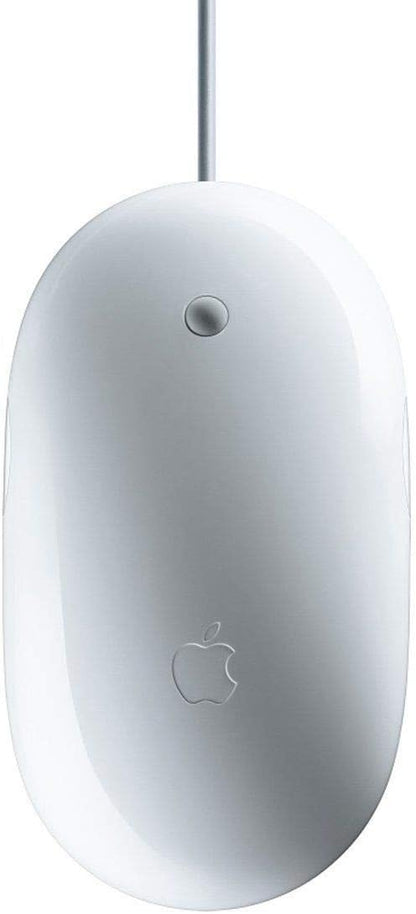 Apple Mighty Mouse A1152 USB Wired 20 cm Optical Mouse – 360° Scroll Ball, Multi-Button Touch Design for Mac & Windows (White)